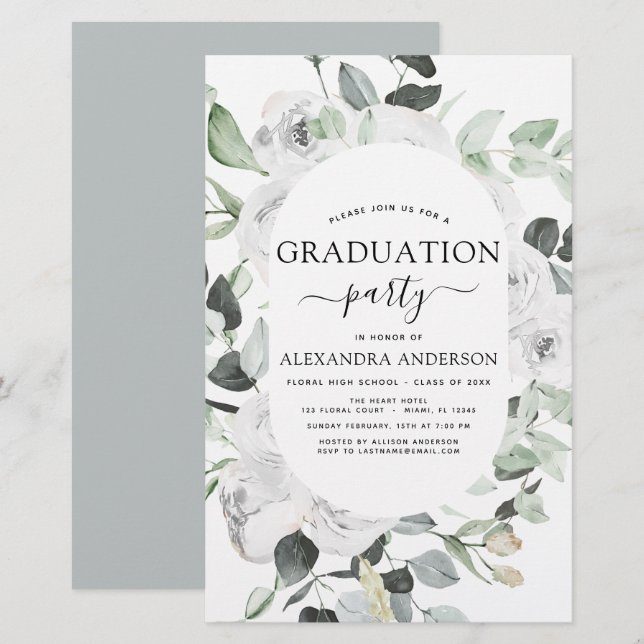 Budget 2022 Graduation Floral Eucalyptus (Devant / Derrière)