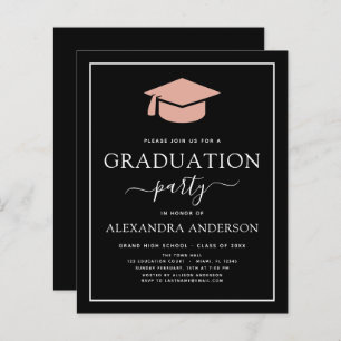 Budget 2022 Graduation Party Blush Pink Black