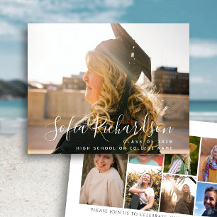 Budget 2022 Script moderne 8 Photo Grad Invitation