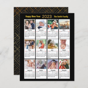 Budget 2023 Calendrier Photo moderne Gold Script C