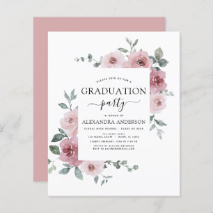 Budget 2023 Dusty Rose Rose Graduation Floral