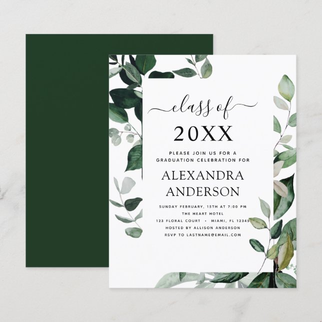 Budget 2023 Graduation Botanical Green (Devant / Derrière)