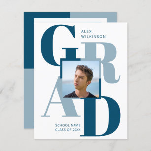 BUDGET 2023 Moderne Bleu Script 2 Invitation photo