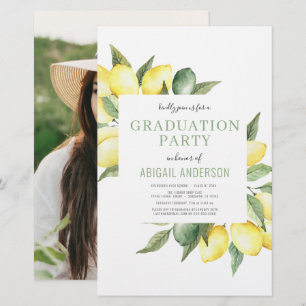 Budget 2023 Photo Lemon Grad Party Invitation