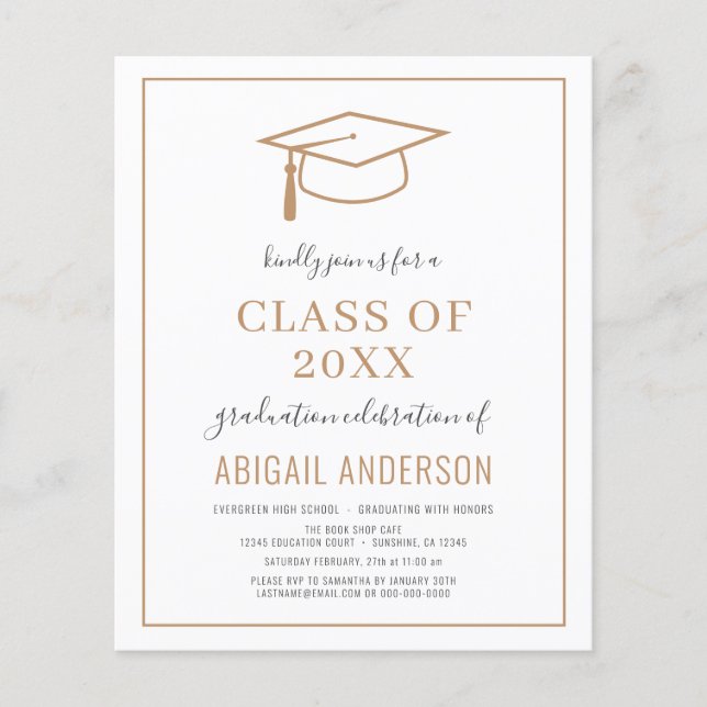 Budget 2023 Simple Graduation Photo Invitation (Devant)