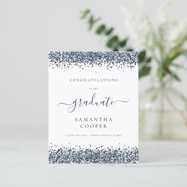 Budget 2024 - Faire-part de Parties scintillant bl (Debout devant)