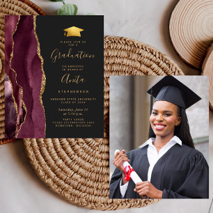 Budget 2024 Graduation Bourgogne Agate Photo Invit