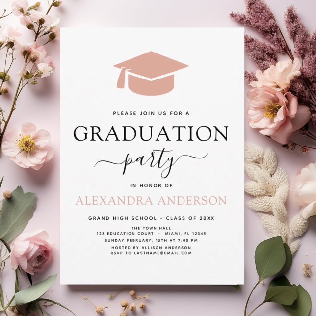 Budget 2024 Graduation Party Pink Invitation (Créateur téléchargé)