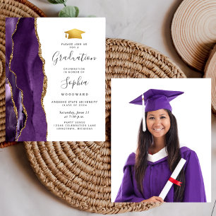 Budget 2024 Graduation Purple Agate Photo Invitati