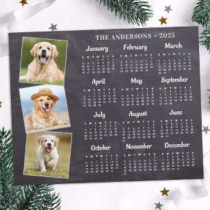 Budget 2026 Rustic Photo Pet Chien Calendrier Card
