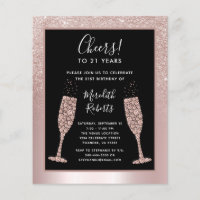 Budget 21e anniversaire Champagne Invitation de la