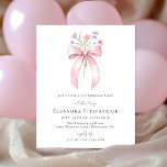 BUDGET 21e anniversaire Fleur sauvage rose Bow Inv<br><div class="desc">Un arc de coquette rose féminin est décoré de petits fleurs sauvages roses et violets.</div>