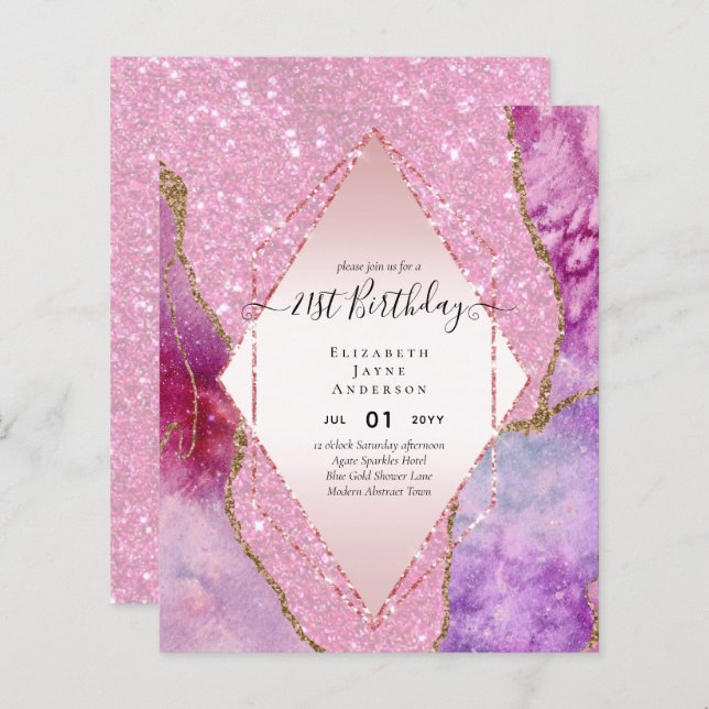 BUDGET 21e anniversaire Glittery AGATE Sparkle Inv (Devant / Derrière)