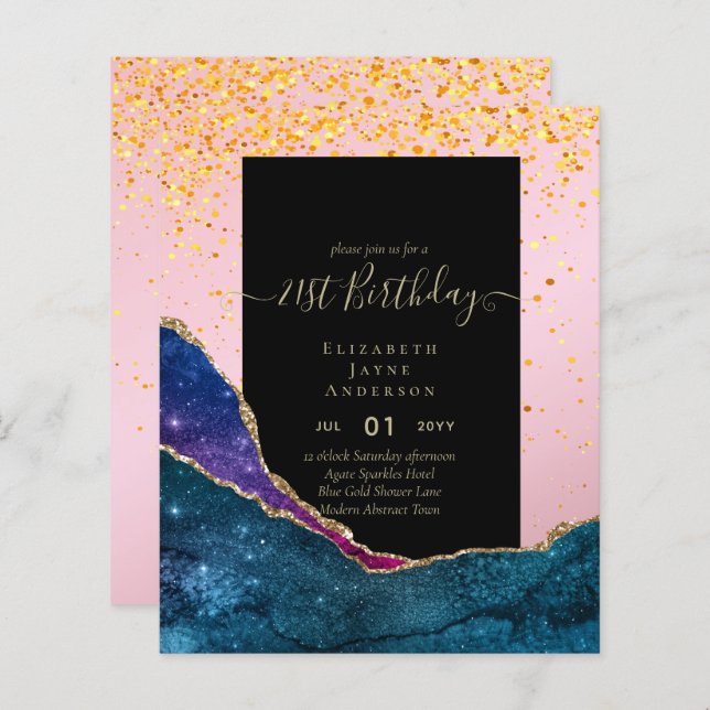 BUDGET 21e anniversaire Glittery AGATE Sparkle Inv (Devant / Derrière)