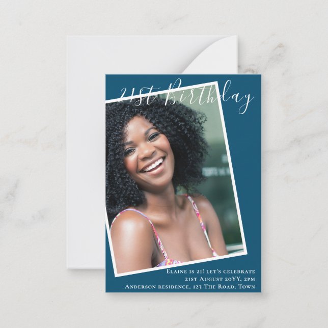 BUDGET 21e anniversaire Invitation PHOTO Keepsaké (Devant)