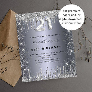 Budget 21e anniversaire parties scintillant argent