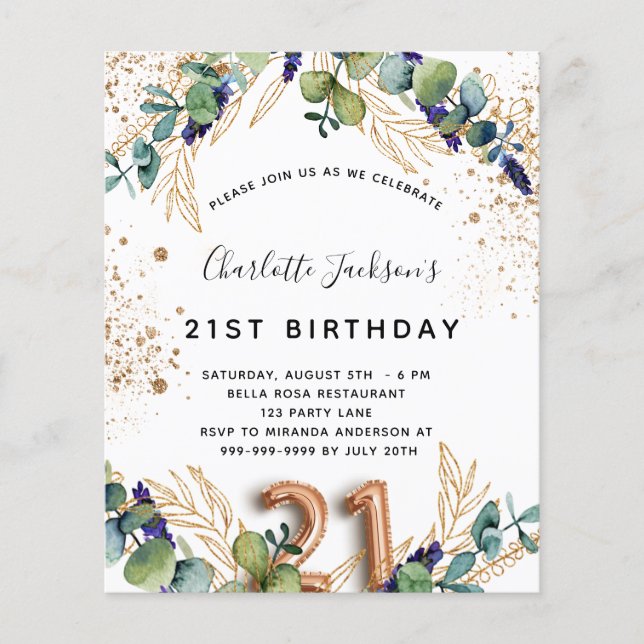 Budget 21e anniversaire parties scintillant de ver (Devant)