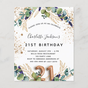 Budget 21e anniversaire parties scintillant de ver