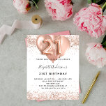 Budget 21e anniversaire rose or ballons blanc chic<br><div class="desc">Pour un 21ème anniversaire élégant. Un arrière - plan blanc. Décoré d'or rose, de faux parties scintillant roses, de mousseux et de ballons. Personnalisez et ajoutez un nom, ainsi que les détails du parti. Le nom est écrit avec un script de style écrit à la main, numéro 21 avec des...</div>