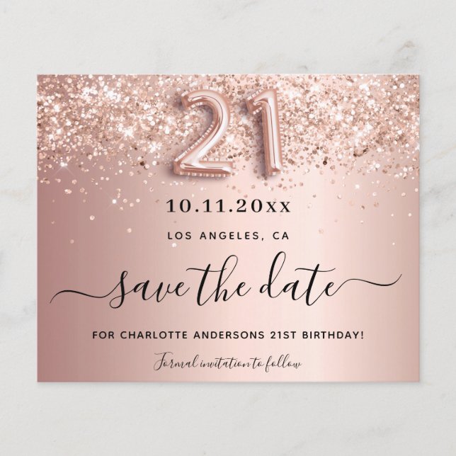 Budget 21e anniversaire rose or blush enregistrer  (Devant)