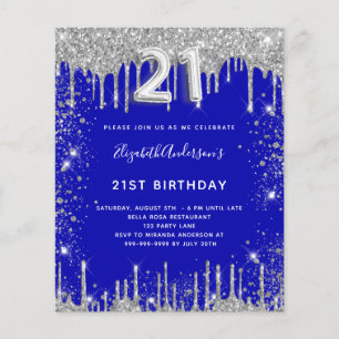 Budget 21e anniversaire royal bleu argent parties