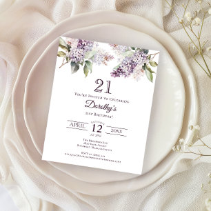 BUDGET 21e fête d'anniversaire Purple Lilac Floral