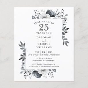 Budget 25e anniversaire du Mariage Invitation flor