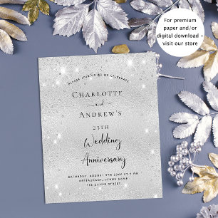 Budget 25e anniversaire mariage argent parties sci