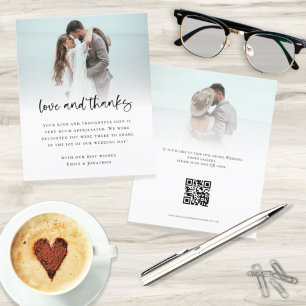 Budget 2 Photo Bold Script QR Code Love Merci