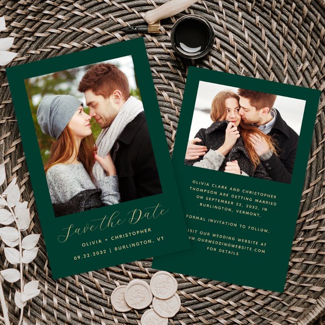 Budget 2-Photo Émeraude Or Save the Date (Créateur téléchargé)