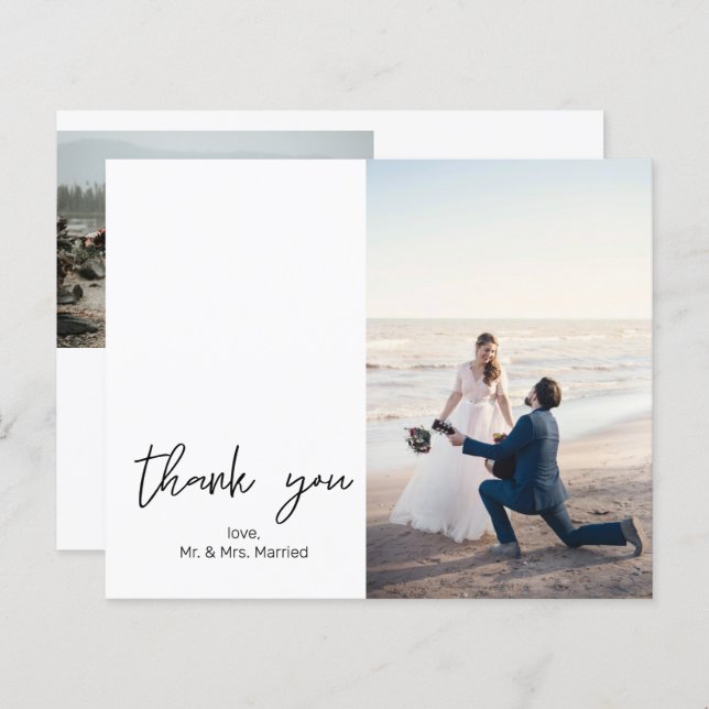 Budget 2 Photo Moderne Calligraphie Merci (Devant / Derrière)