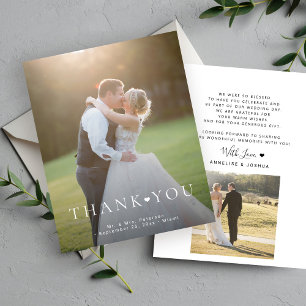 Budget 2 photo moderne typographie mariage merci