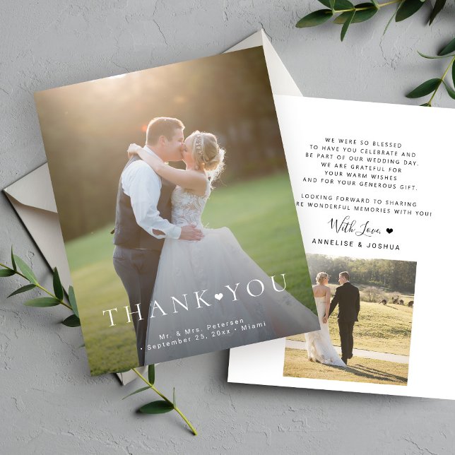 Budget 2 photo typographie moderne mariage remerci (Créateur téléchargé)