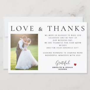 Budget 2 photos amour et merci mariage merci