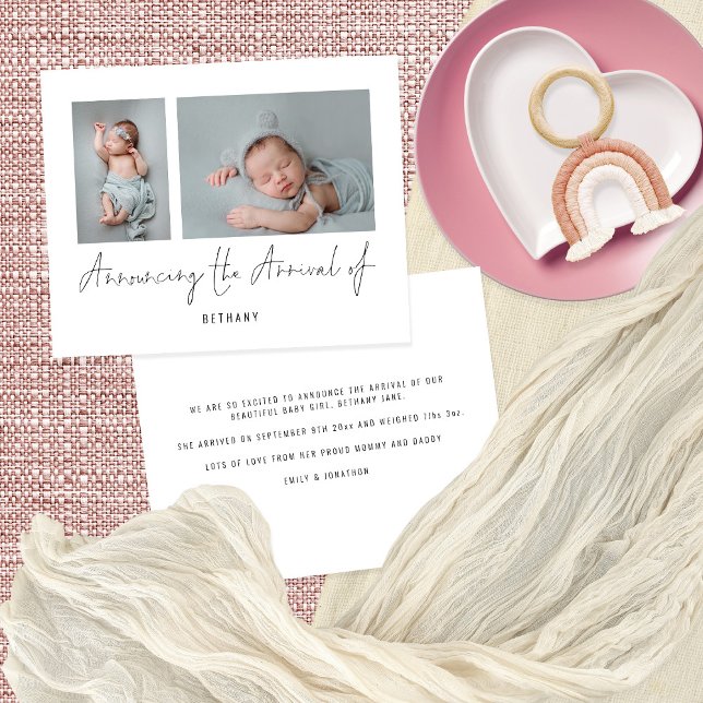 Budget 2 Photos annonçant l'annonce de naissance (Créateur téléchargé)