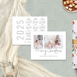Budget 2 Photos Calendrier 2025 Joyeux Noël<br><div class="desc">Budget Modern 2 Photos Family Script 2025 Calendrier Joyeux Noël. Un prix budgétaire inférieur 4, 5 x 5, 6 "alternative sur 110lbs, semblable en épaisseur à une carte postale. Il y a UN par feuille. Remplacez simplement les deux exemples de photos par les vôtres et personnalisez avec votre salutation et...</div>