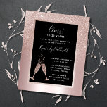 Budget 30e anniversaire Champagne Invitation de la<br><div class="desc">Sur un arrière - plan de papier métallique rose vif, notre élégante invitation à la fête du 30e anniversaire présente une parties scintillant brillante et féminine sur laquelle est posée une couche d'ombre avec des lunettes de champagne bouillonnantes qui toient l'honneur du 30e anniversaire. Dans un cadre noir avec une...</div>