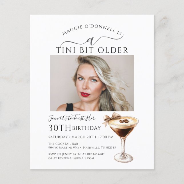 BUDGET 30e anniversaire de fête Photo Martini Invi (Devant)