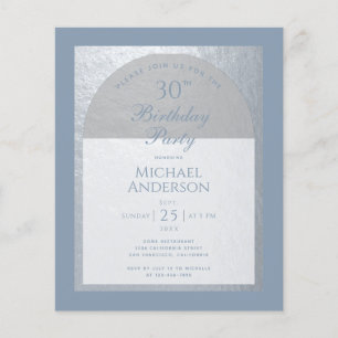 Budget 30e anniversaire Dusty Blue Silver Invitati
