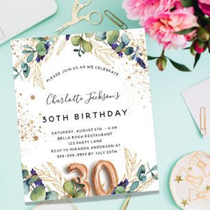 Budget 30e anniversaire eucalyptus parties scintil