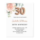 Budget 30e anniversaire floral rose d'or eucalyptu