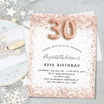 Budget 30e anniversaire rose or blanc invitation<br><div class="desc">Pour un 30ème anniversaire élégant. Un arrière - plan blanc. Décoré d'or rose, de faux parties scintillant rose, brille. Personnalisez et ajoutez un nom, ainsi que les détails du parti. Le nom est écrit avec un script de style écrit à la main, numéro 30 avec des polices de style ballon....</div>