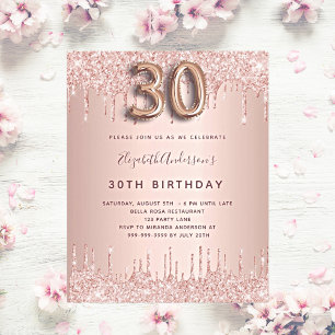 Budget 30e anniversaire rose parties scintillant o