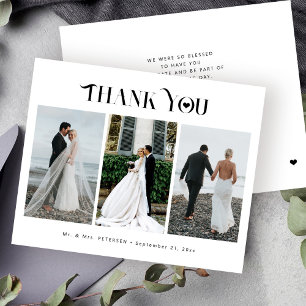 Budget 3 collage de photos mariage moderne remerci