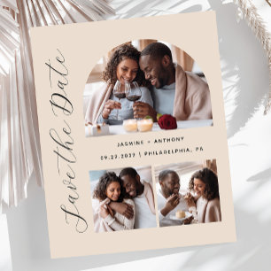 Budget 3-Photo Arc Beige Enregistrer la date