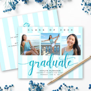 Budget 3 photo bleu parties scintillant invitation