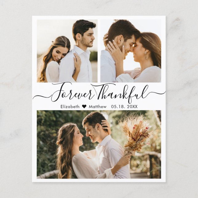 Budget 3 Photo Collage Mariage Merci Circulaire (Devant)