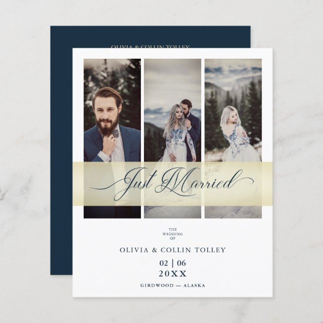 Budget 3 Photos Juste Marié Citation Lettrée À La  (Devant / Derrière)