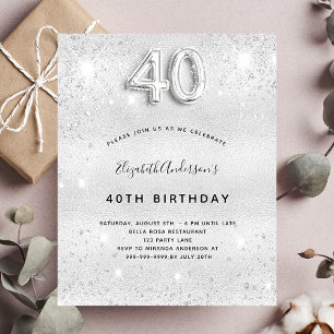 Budget 40e anniversaire parties scintillant argent
