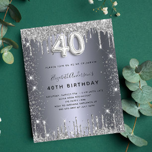 Budget 40e anniversaire parties scintillant argent